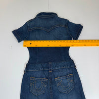 True Religion Denim Shirt Dress Fitted A-Line Blue Size XS Y2K