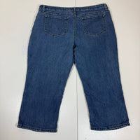 Riders by Lee Capri Jeans Womens W36 Blue Wash Midrise Stretch Denim