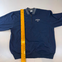 Vintage Reebok Classics Quarter Zip Sweatshirt Navy Blue Big Logo Spell Out 2XL Y2K