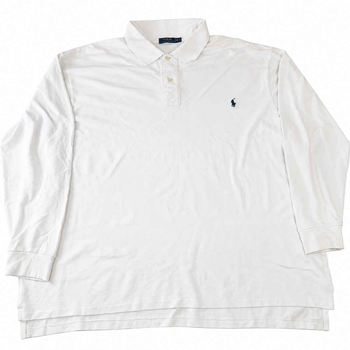 Vintage Polo Ralph Lauren Long Sleeve Polo Shirt – White – Size 3XLT (3XL Tall)