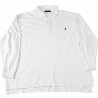 Vintage Polo Ralph Lauren Long Sleeve Polo Shirt – White – Size 3XLT (3XL Tall)
