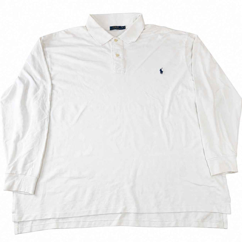 Vintage Polo Ralph Lauren Long Sleeve Polo Shirt – White – Size 3XLT (3XL Tall)