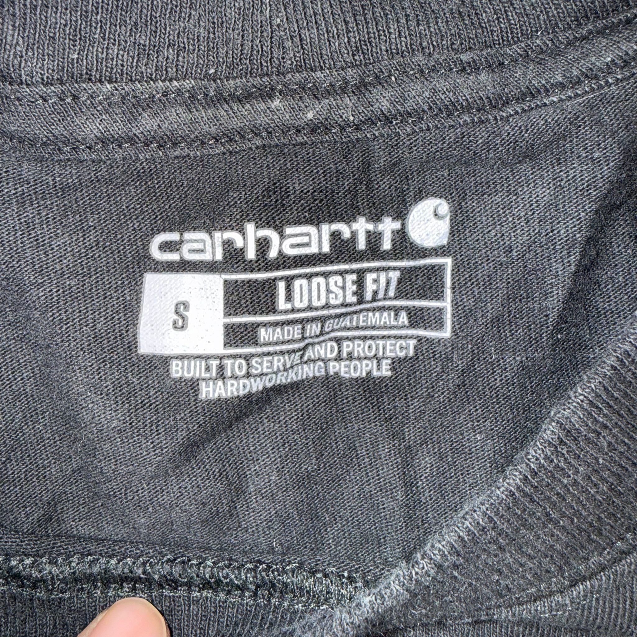 Carhartt Black Pocket T-Shirt Loose Fit Men’s Size Small S Workwear Tee