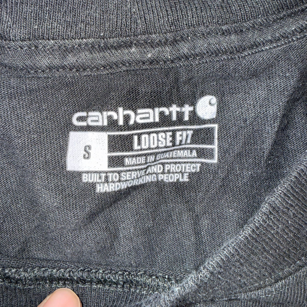 Carhartt Black Pocket T-Shirt Loose Fit Men’s Size Small S Workwear Tee