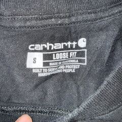 Carhartt Black Pocket T-Shirt Loose Fit Men’s Size Small S Workwear Tee