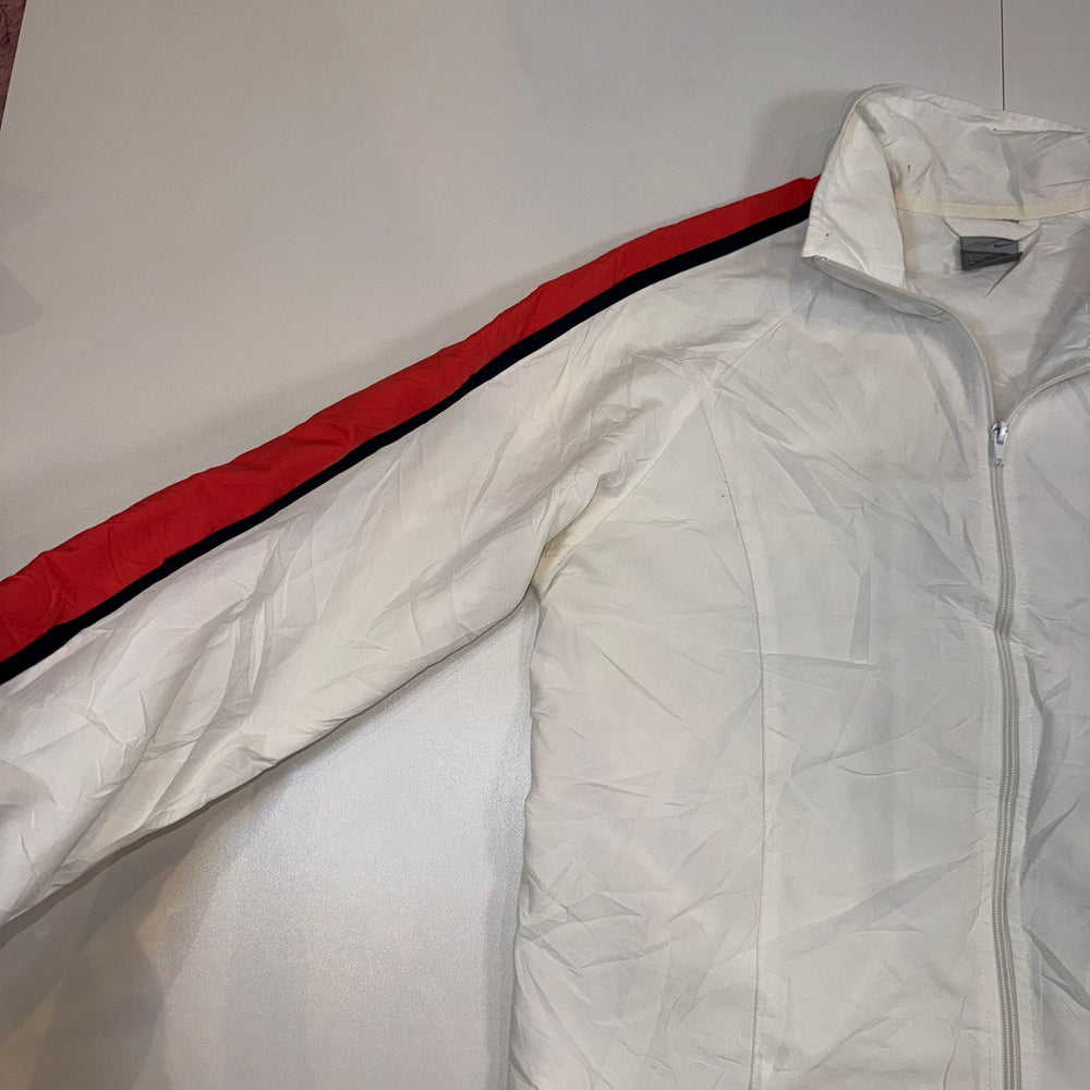 Nike White Red Black Windbreaker Jacket Size M Vintage Y2K