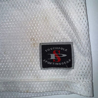 Southpole Mesh Quarter-Zip Jersey Polo White Green Oversized L/XL Y2K Streetwear