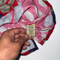 Havana Jack's Cafe Red Floral Hawaiian Vest Coconut Buttons Rayon Size 2X
