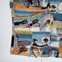 Harley-Davidson Comic Print Sleeveless Button Vest Novelty Size L