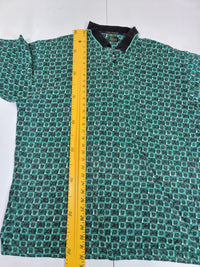 Steve Stricker Fairway Sport Golf Polo Geometric Print Green 2XL