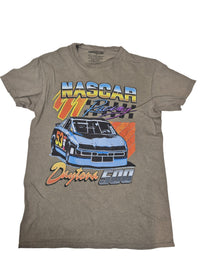 NASCAR Daytona 500 Racing Graphic T-Shirt Khaki Stock Car Size S