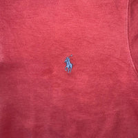 Polo Ralph Lauren Quarter Zip Sweatshirt Pink Coral Blue Pony Logo