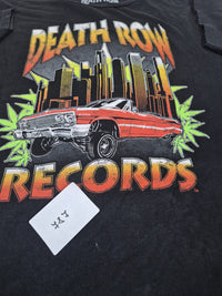 Death Row Records Graphic T-Shirt Faded Black Lowrider Print Size L