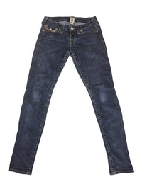 True Religion Skinny Jeans Dark Wash Flap Pocket Denim Size UK 8