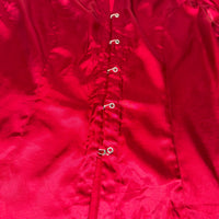 Harley-Davidson Satin Fitted Shirt Embroidered Cuffs Red Size L