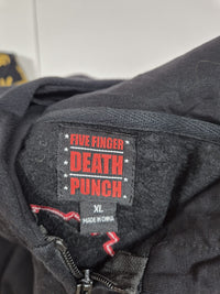 Five Finger Death Punch Dragon Print Zip Hoodie Black Size XL