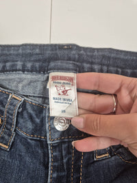 True Religion Skinny Jeans Dark Wash Flap Pocket Denim Size UK 8