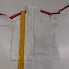 Nike White Red Black Windbreaker Jacket Size M Vintage Y2K