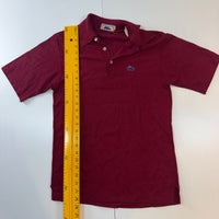 Vintage Chemise Lacoste Burgundy Polo Shirt Men's Medium M Red Croc Short Sleeve Made in France