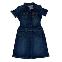 True Religion Denim Shirt Dress Fitted A-Line Blue Size XS Y2K
