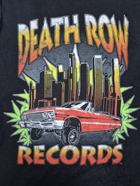 Death Row Records Graphic T-Shirt Faded Black Lowrider Print Size L