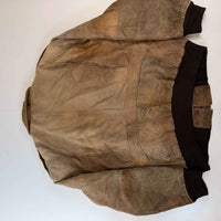 Vintage Avirex Style Distressed Leather Bomber Flight Jacket Brown Buffalo Hunters 52 XXL