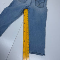 Levi's Cropped Straight Leg Jeans Light Wash Denim Side Vent Ankle Size US 8(UK 10/12)