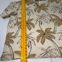 Oakley Sport Polo Shirt Palm Tree Print Cream Cotton Size XXL Mens