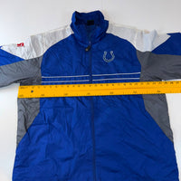 Reebok NFL Indianapolis Colts Windbreaker Jacket Blue Full Zip Lightweight Size L