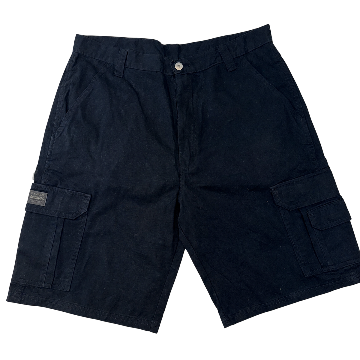 Wrangler Originals Cargo Shorts Black Mens W34 Utility Workwear Combat Shorts
