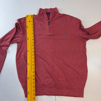 Polo Ralph Lauren Quarter Zip Sweatshirt Pink Coral Blue Pony Logo