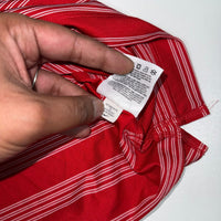 Nike Golf Polo Shirt Mens XL Red White Striped Dri-Fit Performance Short Sleeve