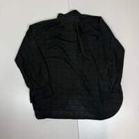 Levi's Black Long Sleeve Band Collar Blouse Windowpane Weave Size S
