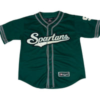 Colosseum Michigan State Spartans Baseball Jersey Green Button Front Size M