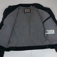 Levi's Trucker Jacket Navy Flocked Suede Effect Snap Button Size XL