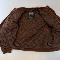 Akademiks Brown Wool & Leather Varsity Jacket Men's Large L Vintage Y2K Bomber College Jacket