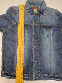 Hard Rock Cafe Ottawa Denim Trucker Jacket Distressed Mid Wash Blue Mens XL