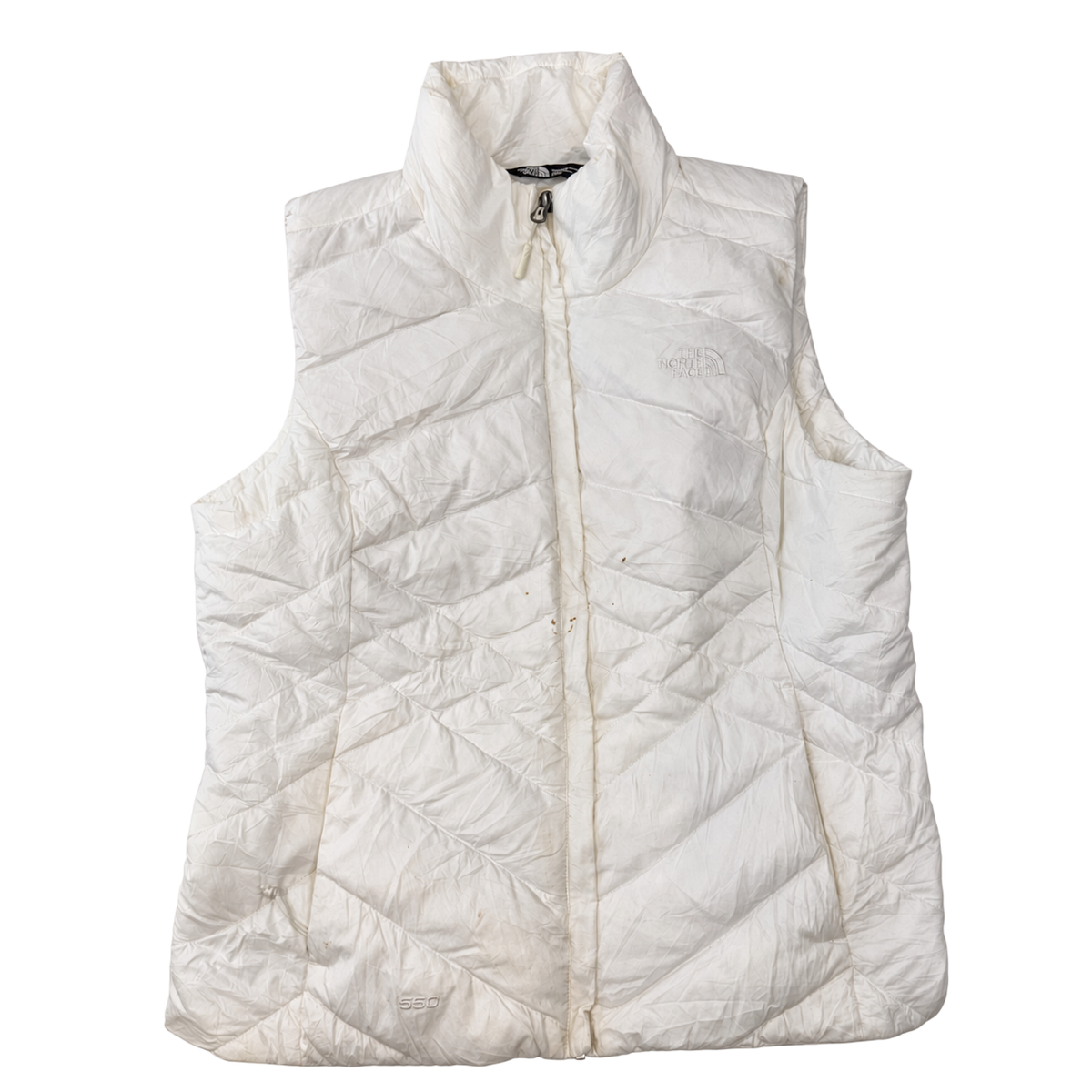 The North Face 550 Fill Down Gilet Vest White Women’s Medium M Sleeveless Puffer Jacket