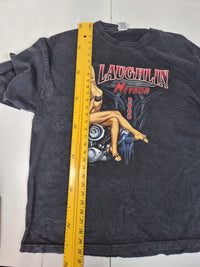 Laughlin Nevada 2008 Biker Rally Graphic Long Sleeve Tee Black Size 2XL