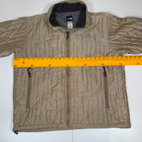 The North Face Quilted Insulated Jacket Khaki Fleece Collar Size L