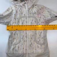Lululemon Scuba Full-Zip Hoodie — Pastel Geometric Print Size UK 8-10