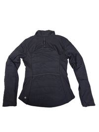 Lululemon Quilted Zip Up Running Jacket Black Fitted Peplum Size US 4/ UK 8