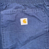 Carhartt Navy Ripstop Cargo Work Trousers Elastic Waist Utility Pants Carpenter Outdoor