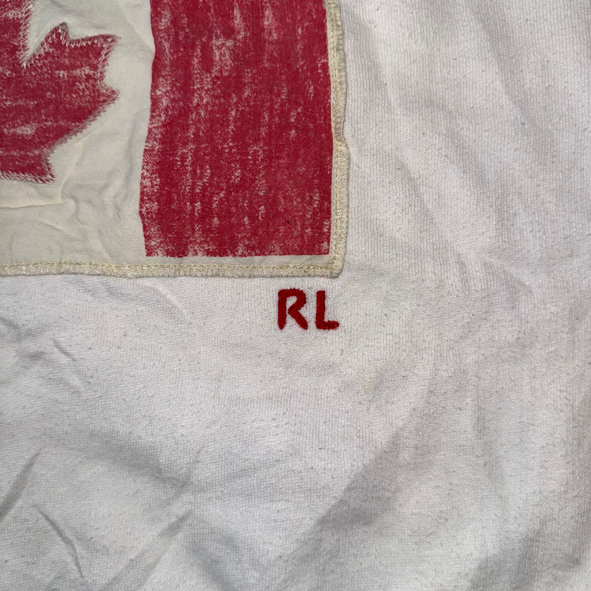 Polo Ralph Lauren Canada Flag Sweatshirt White Fleece Crewneck Size S Vintage Style