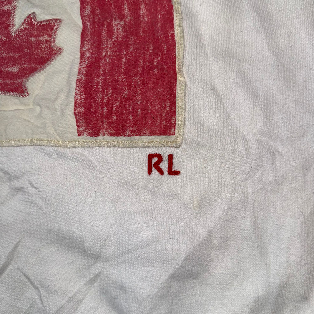 Polo Ralph Lauren Canada Flag Sweatshirt White Fleece Crewneck Size S Vintage Style