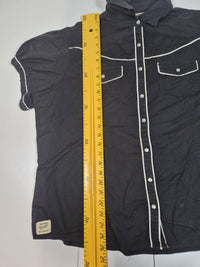Harley-Davidson Womens Western Snap Shirt Black Piped Embroidered Back Size 1W( UK 18-20)