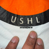 Vintage Omaha Lancers USHL Hockey Jersey CCM White Mesh Men’s Large Made in Canada