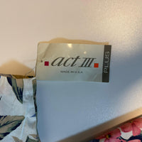 Act III Plus Floral Blouse Cream Blue Pink Tropical Print Size 44