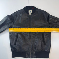 Levi’s Black Leather Bomber Jacket XL Genuine Leather Zip MA-1 Style