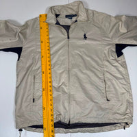 Polo Golf Ralph Lauren Windbreaker Jacket Stone Navy Full Zip Size XL